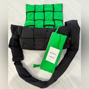 Bottega Veneta Green and Black Crossbody Bag